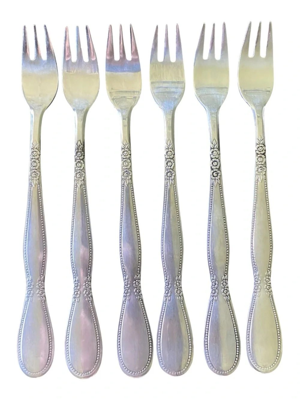 Oneida COLONIAL BOUTIQUE Cocktail Seafood Fork x 6 Northland Stainless Flatware
